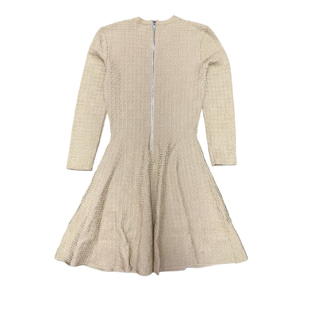 Givenchy 4G Logo Jacquard Knit Mini Dress Beige Long Sleeve Size Small - Picture 10 of 16